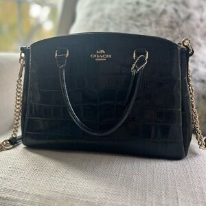 Black Leather Coach Bag
